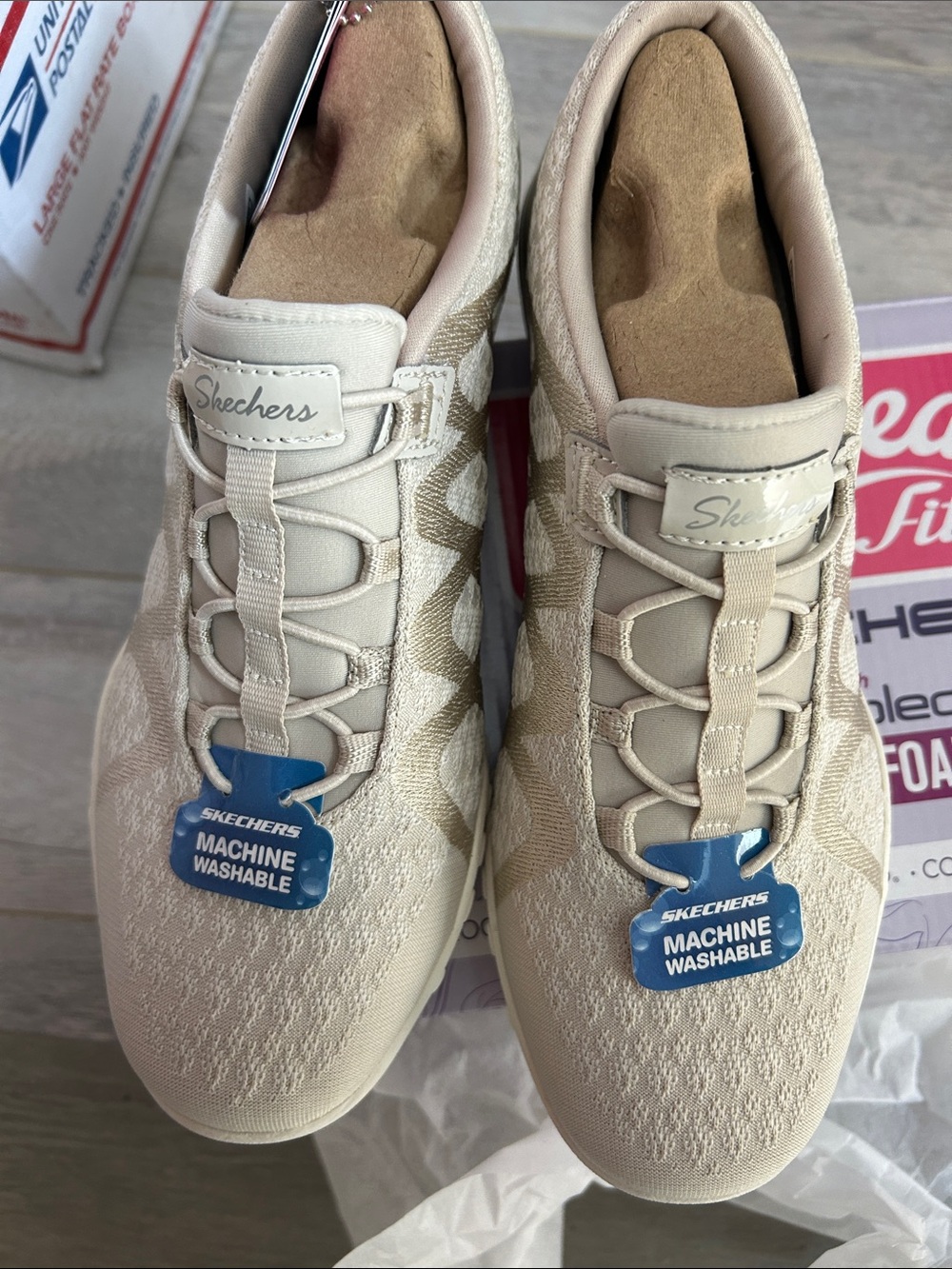 SKETCHERS Women's Neutral Lace-Up Comfort Sneakers - Cream
